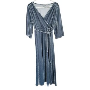 Soft Surroundings Velvet Maxi Dress Holiday NYE‎ Small Surplice Party Minimalist